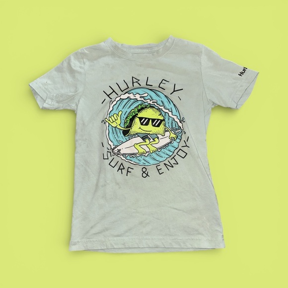 Hurley Other - Hurley Light Gray Surf Taco Tuesday Graphic Beach Tee Size 8 Years Old Surfer